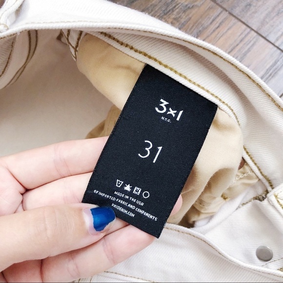 3x1 • Claudia jeans slim cropped high waist straight leg Pale Stone beige ecru - Picture 7 of 15